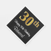 30歳の誕生日～豪華エレガントな金ゴールドの外観# スタンダードランチョンナプキン (角)