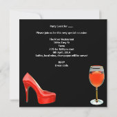 30歳の誕生日 赤い靴 ハイヒール ワインボトル 招待状 (裏面)