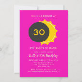 30歳の誕生日 | 部分食太陽の食2025パーティー 招待状 (正面)