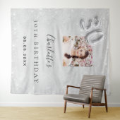 30歳の誕生日 銀の写真 グリッター ウェルカム タペストリー (インサイチュ(横))