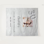 30歳の誕生日 銀の写真 グリッター ウェルカム タペストリー (正面(横))