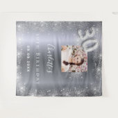 30歳の誕生日 銀色の写真 グリッター ダスト ウェルカム タペストリー (正面(横))