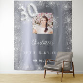 30歳の誕生日 銀色の写真 グリッター ダスト ウェルカム タペストリー (インサイチュ)