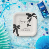 30歳の誕生日 黒いリボン ペーパープレート (パーティー)