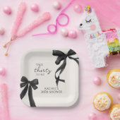 30歳の誕生日 黒いリボン ペーパープレート (パーティー)