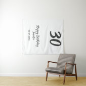 30歳の誕生日 黒 テンプレート 名前 日付 年 タペストリー (インサイチュ(横))