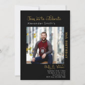 30歳の誕生日 黒 招待状 (正面)