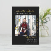 30歳の誕生日 黒 招待状 (スタンド正面)