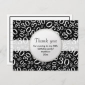 30歳の誕生日：黒/白の数字パターン (正面/裏面)