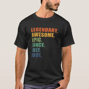 30歳の誕生日、1991年7月30周年、男性 Tシャツ