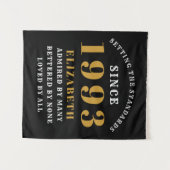 30歳の誕生日 1993年生まれ 名前を追加 ブラック ゴールド タペストリー (正面(横))