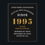 30歳の誕生日 1995 ブラック ゴールド ポストカード<br><div class="desc">エレガントなブラックとゴールドの30歳の誕生日招待状 - あなただけのデザインを作成。 忘れられないようなお祝いの舞台を設定するには、完璧な招待状から始める必要があります。 当社のエレガントなブラックとゴールドの30歳の誕生日招待状は、このマイルストーンイベントに最適な選択です。 洗練されたブラックに身を包み、ゴールドで飾ることで、さりげないラグジュアリー感を演出。この招待状は、受け取ったすべての人を特別な気分にさせてくれます。 「作成する」を選択することで、あなただけの個性を入力することができ、あなたの個性が輝きます。 プレミアム品質のカードで作られたこれらの招待状は、耐久性と美しいプレゼンテーションの両方を約束します。 あなたの30歳の誕生日を、完璧な招待状から始めて、忘れられないイベントにしてください。 •  スタイリッシュなブラックとゴールドのデザインは、どんな30歳の誕生日パーティーでも、壮大なインパクトを与えることができます。 •  完全にパーソナライズされたデザインにより、「作成する」機能で個人的なタッチを追加できます。 •  最高品質のカードで作られており、耐久性とプロフェッショナルな外観を保証します。 •  あなたの特別なイベントに対する忘れられない第一印象と期待感を生み出すのに最適です。</div>