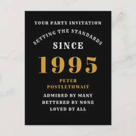 30歳の誕生日 1995 ブラック ゴールド ポストカード