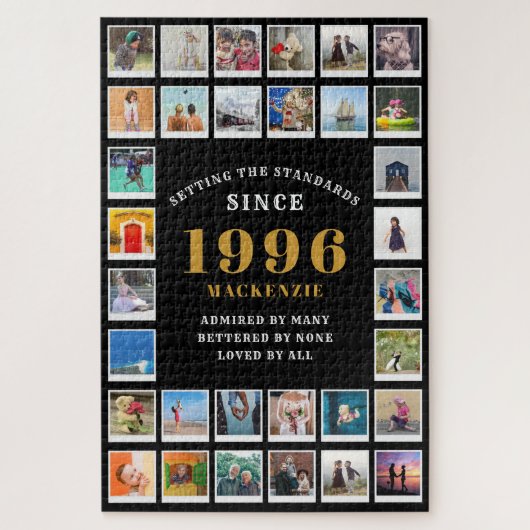 30歳の誕生日 1996年 家族の思い出 フォトコラージュ ジグソーパズル (縦)