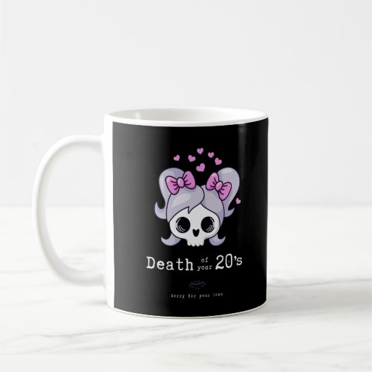 30歳の誕生日「20代の死」かわいいおもしろい コーヒーマグカップ (左)