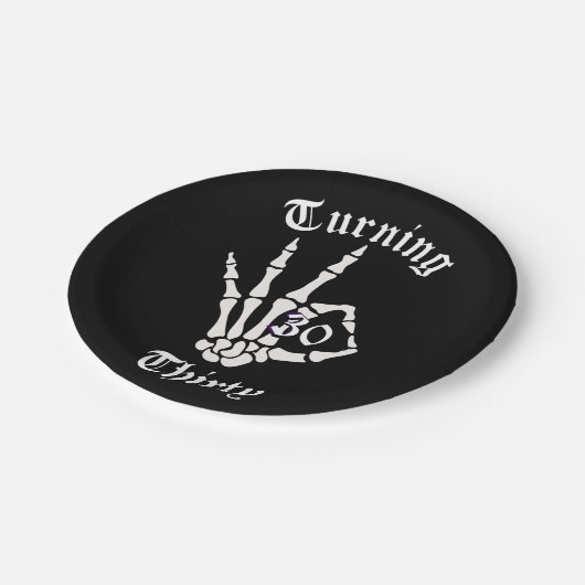 30歳の誕生日 – RIP Twentiesスケルトン紙プレート ペーパープレート (アングル)