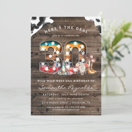 30歳の誕生日 | Wild West Cowboy 招待状 (スタンド正面)