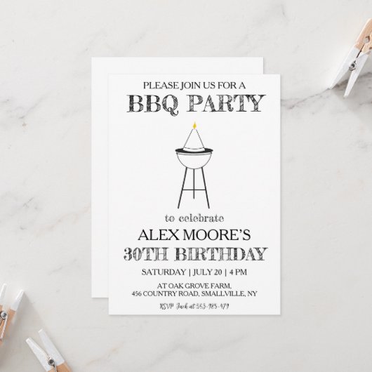 30歳の誕生日bbq招待状 招待状 (正面/裏面インサイチュ)