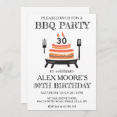 30歳の誕生日bbq招待状 招待状 (正面/裏面)