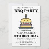 30歳の誕生日bbq招待状 招待状 (正面)