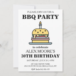 30歳の誕生日bbq招待状 招待状