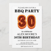 30歳の誕生日bbq招待状 招待状 (正面/裏面)