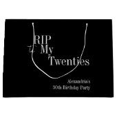 30歳の誕生日RIP 20sパーティーのお気に入り ラージペーパーバッグ (正面)