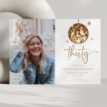 30歳の金ゴールドディスコボール写真30歳の誕生日パーティー