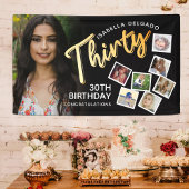 30歳の金ゴールド30歳の誕生日の写真（黒） 横断幕