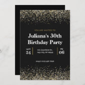 30歳の銀歳エレガントの誕生日 招待状 (正面/裏面)