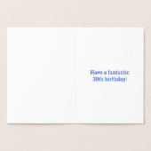 30歳はっきりした誕生日:「30歳!」 ゴールドフォイルカード 箔カード (内部)