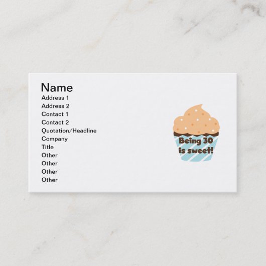 30歳はTシャツとギフトが大好き 名刺 (正面)