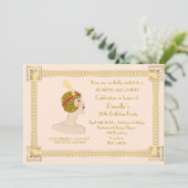 30歳または任意の誕生日パーティー 女性, ギャツビー, ゴールド ピンク 招待状 (スタンド正面)