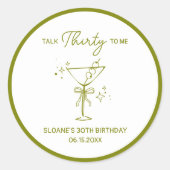 「30歳を私に話せ」汚いマルティーニ30歳の誕生日 ラウンドシール (正面)