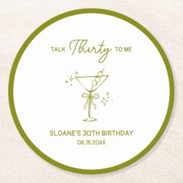 「30歳を私に話せ」汚いマルティーニ30歳の誕生日 ラウンドペーパーコースター