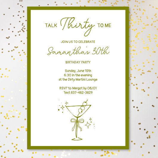 「30歳を私に話せ」汚いマルティーニ30歳の誕生日 招待状