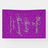 30歳を迎えるピンク・パープル30歳の誕生日 横断幕 (横)