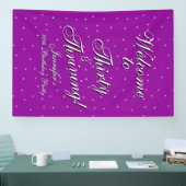 30歳を迎えるピンク・パープル30歳の誕生日 横断幕 (トレードショー)