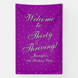 30歳を迎えるピンク・パープル30歳の誕生日 横断幕
