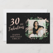 30歳エレガントと30歳の誕生日の写真 カード (正面)