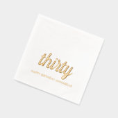 30歳エレガントのバースデーモダンゴールドフォイルナプキン 箔ナプキン (左)