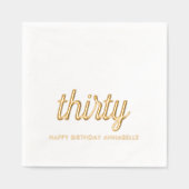 30歳エレガントのバースデーモダンゴールドフォイルナプキン 箔ナプキン (正面)