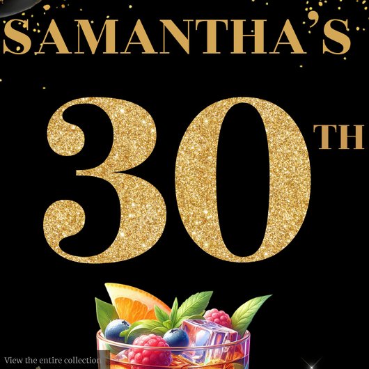 30歳エレガントの誕生日ウイスキーのカクテルの背景 タペストリー