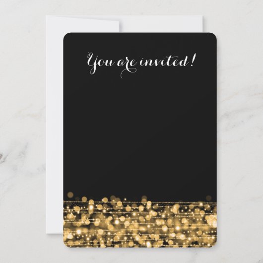 30歳エレガントの誕生日パーティーキラキラ金ゴールド 招待状 (裏面)
