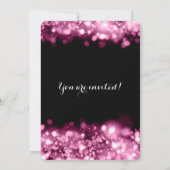 30歳エレガントの誕生日パーティーピンクきらめくライト 招待状 (裏面)