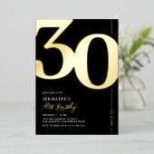 30歳エレガントの誕生日パーティーフォイル招待状 箔招待状 (立ち正面)
