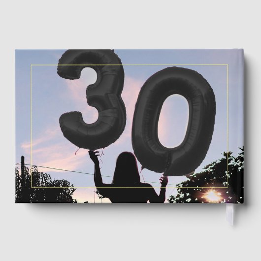 30歳エレガントの誕生日パーティー縁ど黒金ゴールド箔 ゲストブック (裏面)