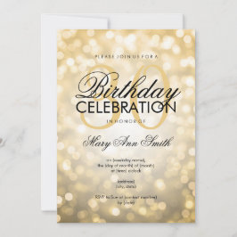 30歳エレガントの誕生日パーティー金ゴールドグリッター灯 招待状