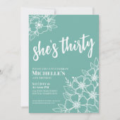 30歳エレガントの誕生日パーティー 招待状 (正面)