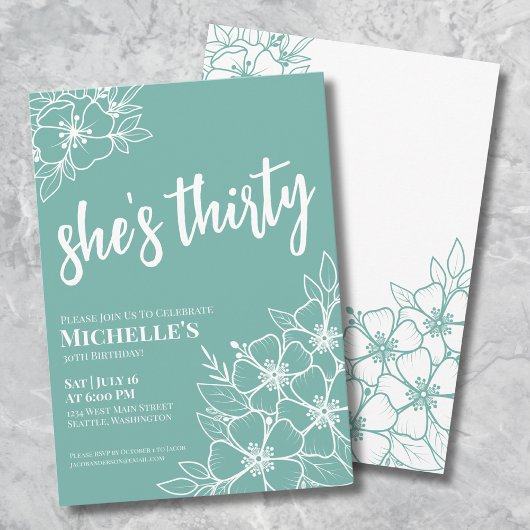 30歳エレガントの誕生日パーティー 招待状